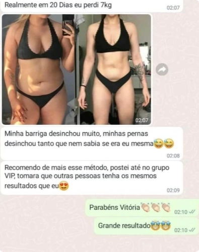 Print de WhatsApp de aluna relatando resultado após aplicar o método